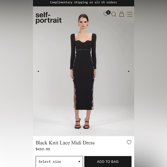 Self-Portrait Dresses & Skirts - Self Portrait Black Knit Lace Midi Dress